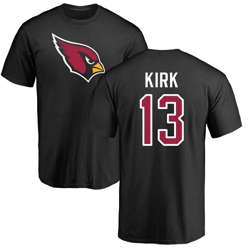 Arizona Cardinals Men Black Christian Kirk Name And Number Logo NFL Football #13 T Shirt->nfl t-shirts->Sports Accessory